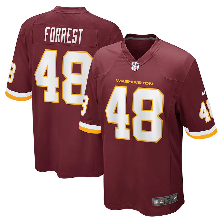 Men Washington Redskins 48 Darrick Forrest Nike Burgundy Game NFL Jersey